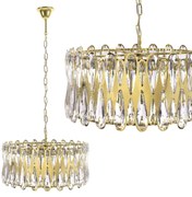 Toolight Toolight, krištáľové závesné svietidlo 8xE14, APP1718-CP, zlatá, OSW-04340