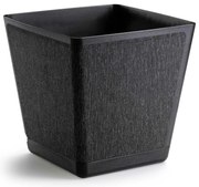 PLASTOVÝ KVETINÁČ PILEA TX 24X24 CM ČIERNA