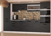 Kuchynská linka Belini 300 cm eben kráľovský s pracovnou doskou Syntka2  TOR SYNTKA2/7/WT/HK/0/B1