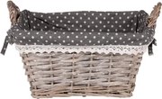 Prútený košík s ušami Willow, šedý%