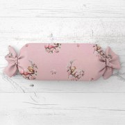 Biante Detský vankúš valec bonbon Sandra SA-626 Spiace medvedíky na ružovom 15x40 cm