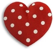 Leschi LESCHÍ Hřející polštářek srdíčko malé 14x14cm červená s puntíky