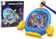 LEAN TOYS Arkádová hra Wac A Mole - Planéty v rakete s kladivom 6 režimov + svetlá, zvuky, dym