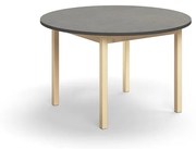 Stôl DECIBEL, Ø1200x720 mm, linoleum - tmavošedá, breza