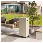 Planika Faro GAS - Vonkajší plynový krb 142x36 cm 8kW biela + ochranný kryt