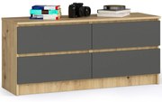 Komoda Kuba 120 cm 4 zásuvky dub artisan/grafitová