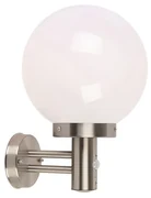 Vonkajšia nástenná lampa oceľ nerez IP44 s detektorom pohybu - Sfera