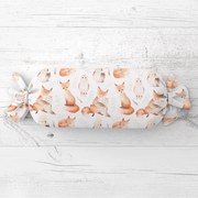 Biante Detský vankúš valec bonbon Sandra SA-523 Líšky a sovy na bielom 15x40 cm
