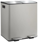 Taupe oceľový odpadkový kôš 2x20 l na triedený odpad/nášľapný Aliya – Spirella