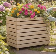 AMADEA Drevený dizajnový vyvýšený záhon s nádobou vnútri, 76x43,6x31cm