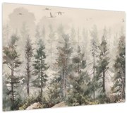 Obraz - Borovicový les I., aquarel (70x50 cm)