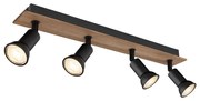 Globo 57998-4W - Bodové svietidlo DREW 4xGU10/35W/230V drevo/kov