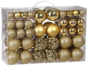 Sada vianočných závesných dekorácií REGALO zlatá (100 ks)