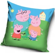 Vankúš Prasiatko Peppa - Peppa Pig - motív rodinka - 40 x 40 cm