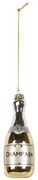 Vianočná sklenená závesná ozdoba fľaša Champain - Ø 5*14 cm