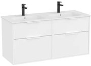 Roca Optica kúpeľňová skrinka s dvojumývadlom 120x58x45,5 cm biela matná mat OPT1202ZBM