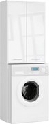 Kúpeľňová skrinka nad práčku Fin 180 cm 2D lesklá biela