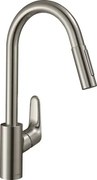 Hansgrohe Focus M41 drezová batéria s vyťahovacou spŕškou, 2 prúdy vzhľad nerezu 31815800