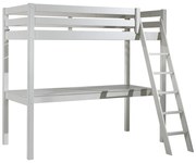 Biela vyvýšená detská posteľ z borovicového dreva 90x200 cm PINO – Vipack