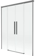 Mexen Rox, 2-krídlová posuvná vaňová zástena 140 x 150 cm, 8mm číre sklo, grafitový profil, 8C9-140-002-95-00