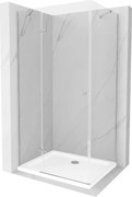 Mexen Roma, sprchovací kút 90 (dvere) x 70 (stena) cm, 6mm číre sklo, chrómový profil + slim sprchová vanička 5cm, 854-090-070-01-00-4010
