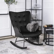 Dizajnové hojdacie kreslo Tromsö čierna velúr