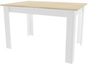 Biely jedálenský stôl s doskou v dekore dub sonoma 120x80