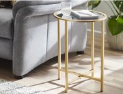 Okrúhly odkladací stolík Lagos 39 cm, zlatý%