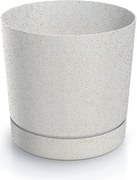 Kvetináč TUBOS P ECO DREVO biely matný