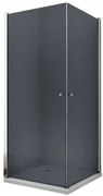 Mexen Pretoria DUO sprchovací kút 80x80cm, 6mm sklo, chrómový profil-šedé sklo, 852-080-080-02-40
