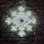 DECOLED LED svetelná snehová vločka X, závesná 3D tlač, priemer 102 cm, ľadovo biela