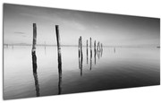 Obraz čiernobielej vodnej hladiny (120x50 cm)