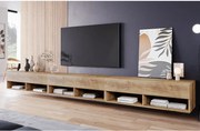 Široká RTV skrinka 300 cm gaštan Lowboard A (LOWA300XX + LED)