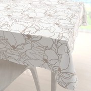 Biante Bavlnený štvorcový obrus Sandra SA-268 Béžové designové kvety na bielom 40x40 cm
