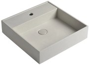 Sapho Sapho, QUADRADO betónové umývadlo vrátane výpusti, 46x46 cm, biely pieskovec, AR469