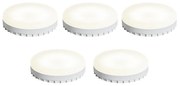Sada 5 GX53 stmievateľných LED žiaroviek s teplým svetlom 7W 750 lm 2700K-4000K