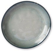 Tyrkysovo šedý ručne tvarovaný dezertný tanier Home Chef - 20 * 19 * 2,3 cm