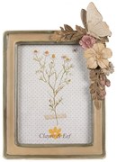 Hnedý fotorámik s kvetmi a motýlikom - 18*3*26 cm / 13*18 cm