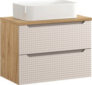 Comad Kúpeľňová skrinka s doskovým umývadlom SET-LXB B 80 béžová/olejovaný dub