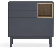 Tmavosivá nízka komoda 90x90 cm Corvo - Teulat