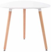 Kuchynský stôl drevený Abenra 80 natura - v75 x Ø80 cm - Biela