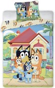Bavlnené posteľné obliečky Bluey a jej rodina - 100% bavlna - 70x90 cm + 140x200 cm
