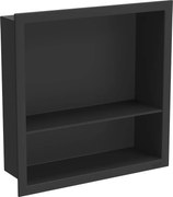 Mexen X-Wall-R zapustená polička s okrajom a poličkou 30 x 30 cm, čierna - 1970303010S