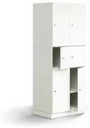 Priehradková skrinka QBUS, 6 priehradiek, so soklom, 2020x800x570 mm, biela