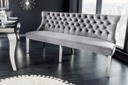 Dizajnová čalúnená lavica Luxury šedá zamat 165cm
