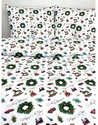 Vianočné obliečky CHRISTMAS TEDDY – 140×200 + 70×90 cm, 100 % bavlna, vianočný motív