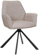 YUNI Béžové latté (látka Monza 60) - MODERNÉ OTOČNÉ ČALÚNENÉ KRESLO DO OBÝVAČKY/ JEDÁLNE/ KANCELÁRIE LOFT