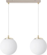 Závesné svietidlo Florence, 2x biele sklenené tienidlo, g/be