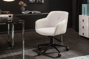 Výškovo nastaviteľná kancelárska stolička Euphoria umelá koža biela