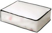 Arte Regal Textilný úložný box na uschovanie oblečenia a posteľnej bielizne, WHITE KIPIT, 60x45x30, biely